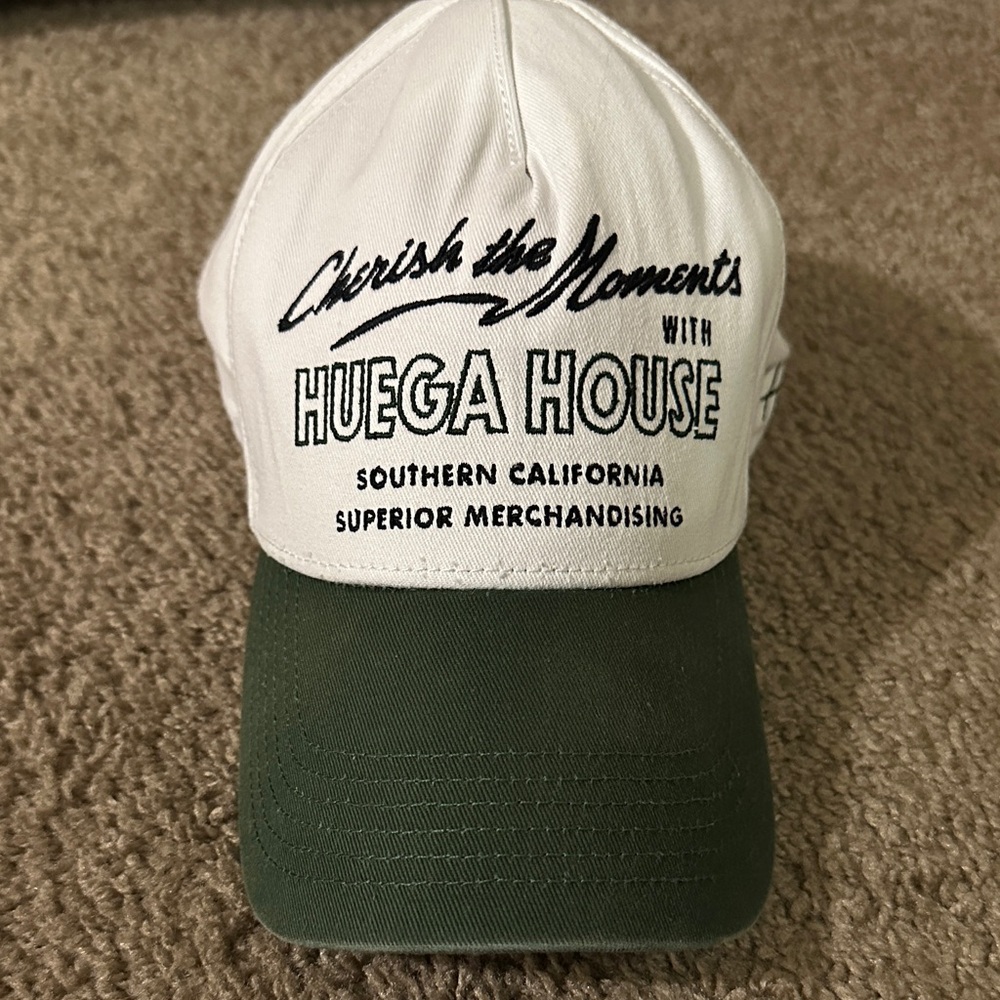 White and Green Huega House Hat